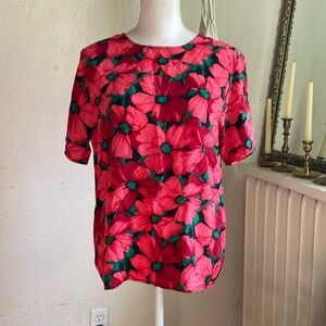 Vintage floral silk blouse